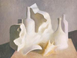 Shells and Bottles, 1995, oil on canvas, 18 x 24 in
