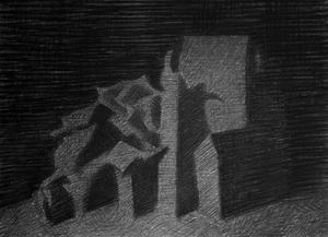 Black Light, 1992, charcoal on paper, 16 x 22.5 in
